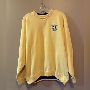 Baseball Embroidered Yellow Men's Sweater